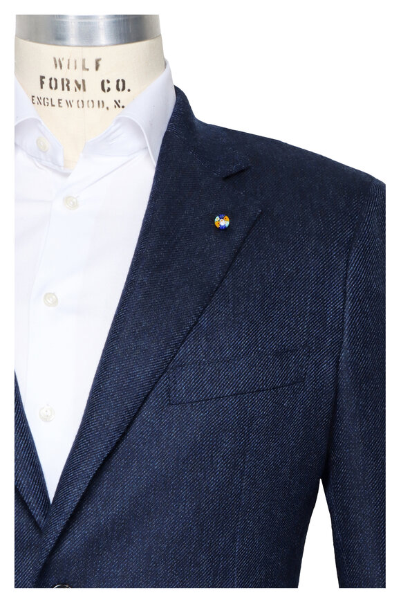 Belvest Dark Blue Melange Cashmere Sportcoat