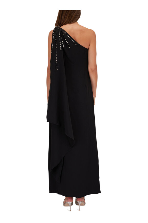 Sachin + Babi - Leslie Black Crystal Embellished Draped Gown 