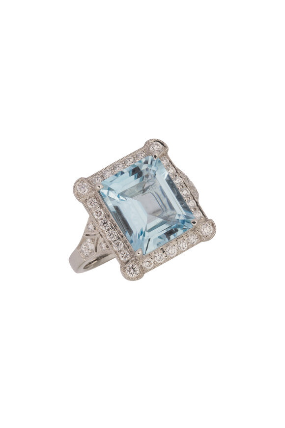Kwiat Diamond & Aquamarine Contemporary Ring - view 1