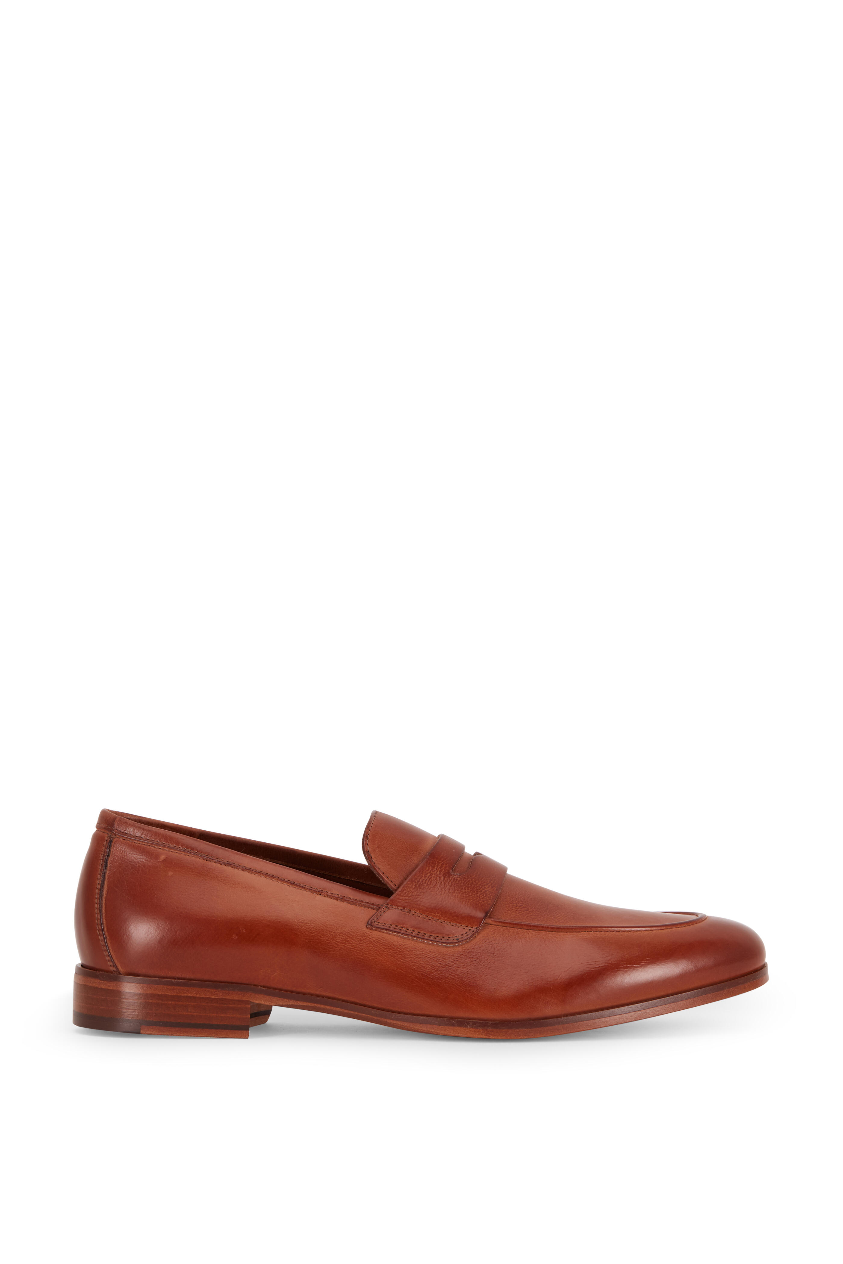 Trask Reed Teak Italian Leather Penny Loafer Mitchell Stores