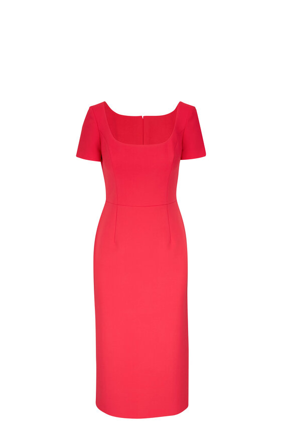 Carolina Herrera - Hot Pink Fitted Corset Sheath Dress 