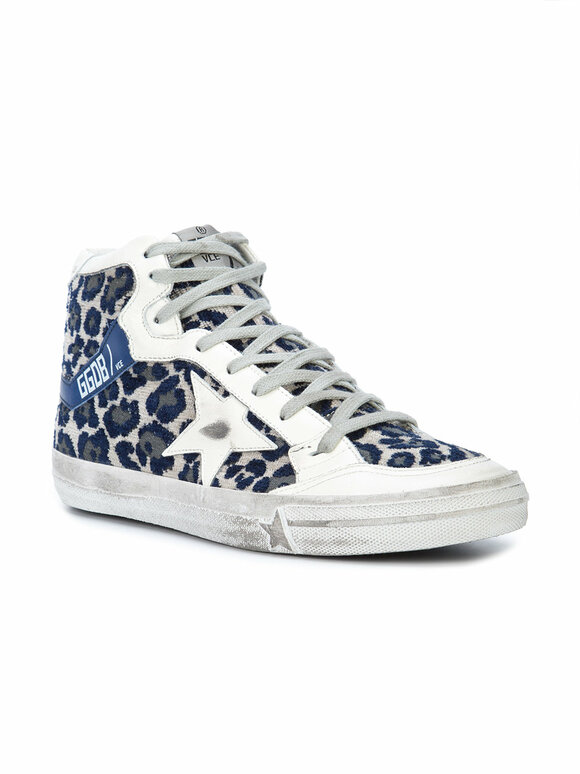 Golden Goose - Navy Leopard Velvet 2.12 Sneaker