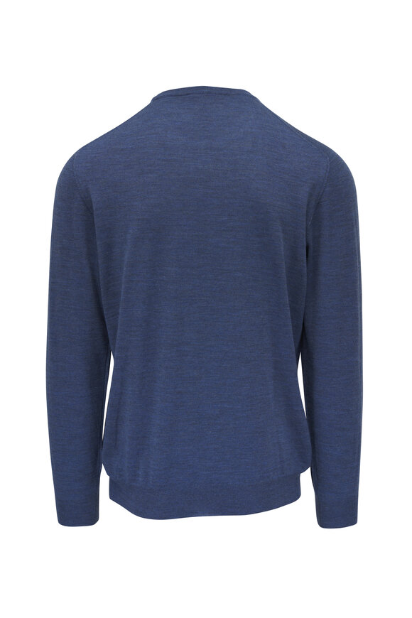 Fedeli - Denim Super 140's Wool Crewneck Pullover