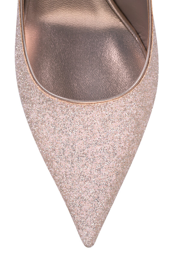 Jimmy Choo Love Light Soft Gold Glitter Slingback, 85mm - view 5