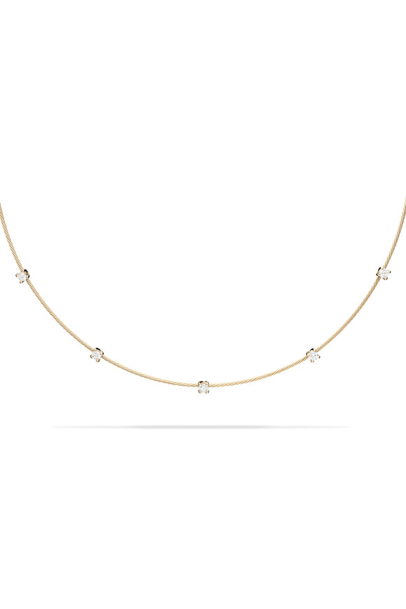 Paul Morelli 18k Yellow Gold Single Wire Diamond Necklace