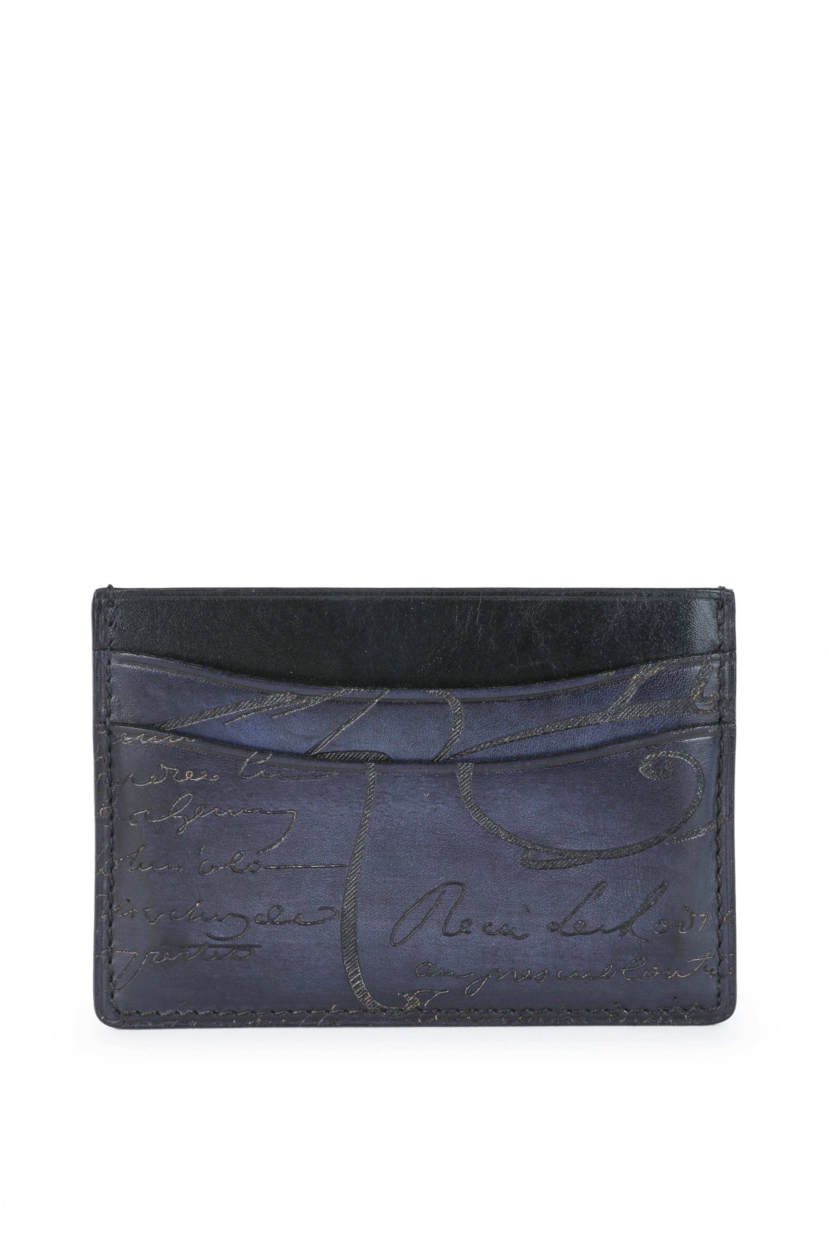 Berluti - Bambou Blue Script Leather Card Holder