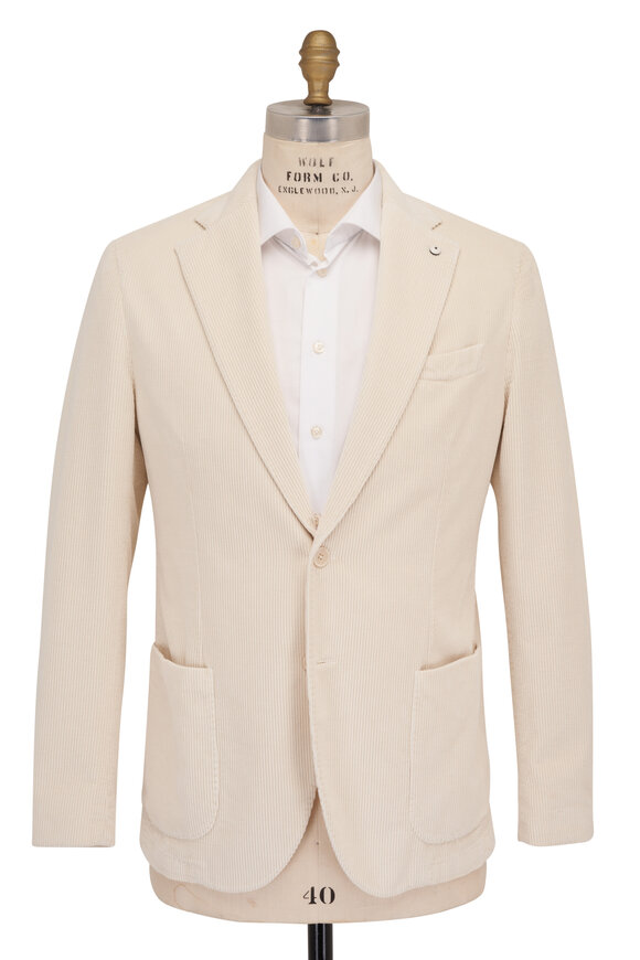 L.B.M. 1911 - Solid White Corduroy Sportcoat