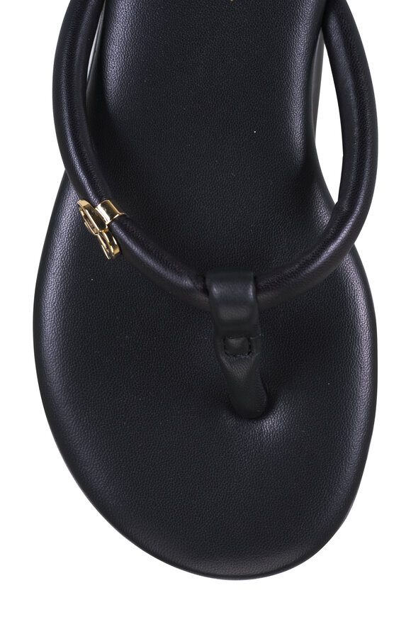 Gianvito Rossi - Fiji Black Leather Flip Flop