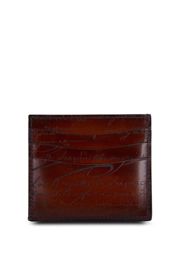 Berluti - Makore Scritto Cacao Leather Two in One Wallet