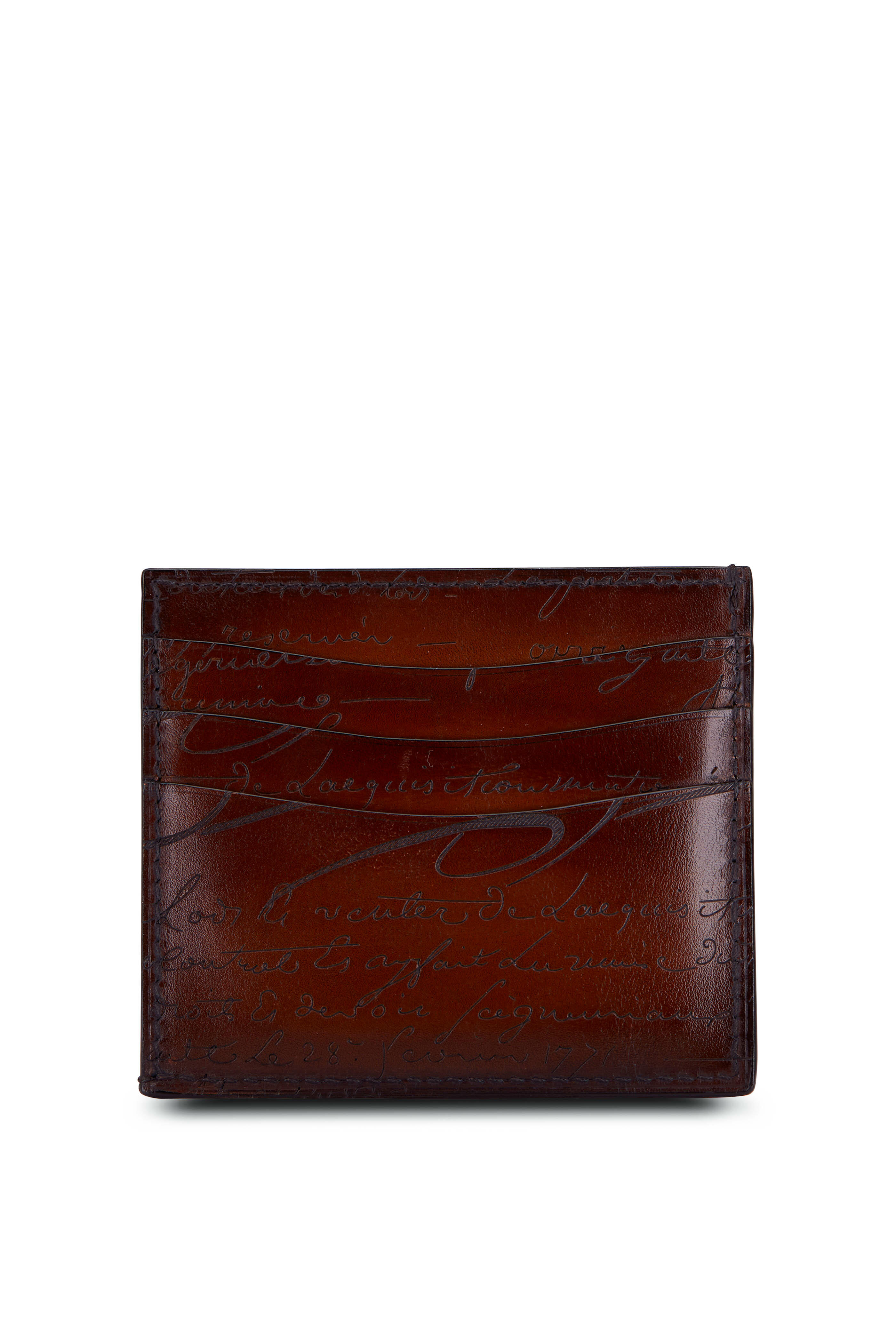 Berluti - Bambou Scritto Cacao Intenso Leather Card Case