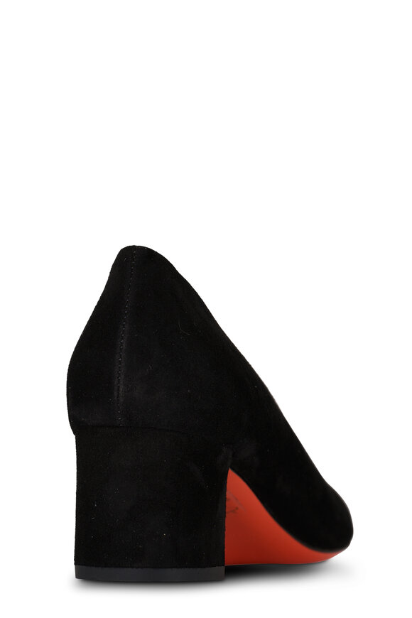 Santoni - Fight Black Suede Pump, 50mm