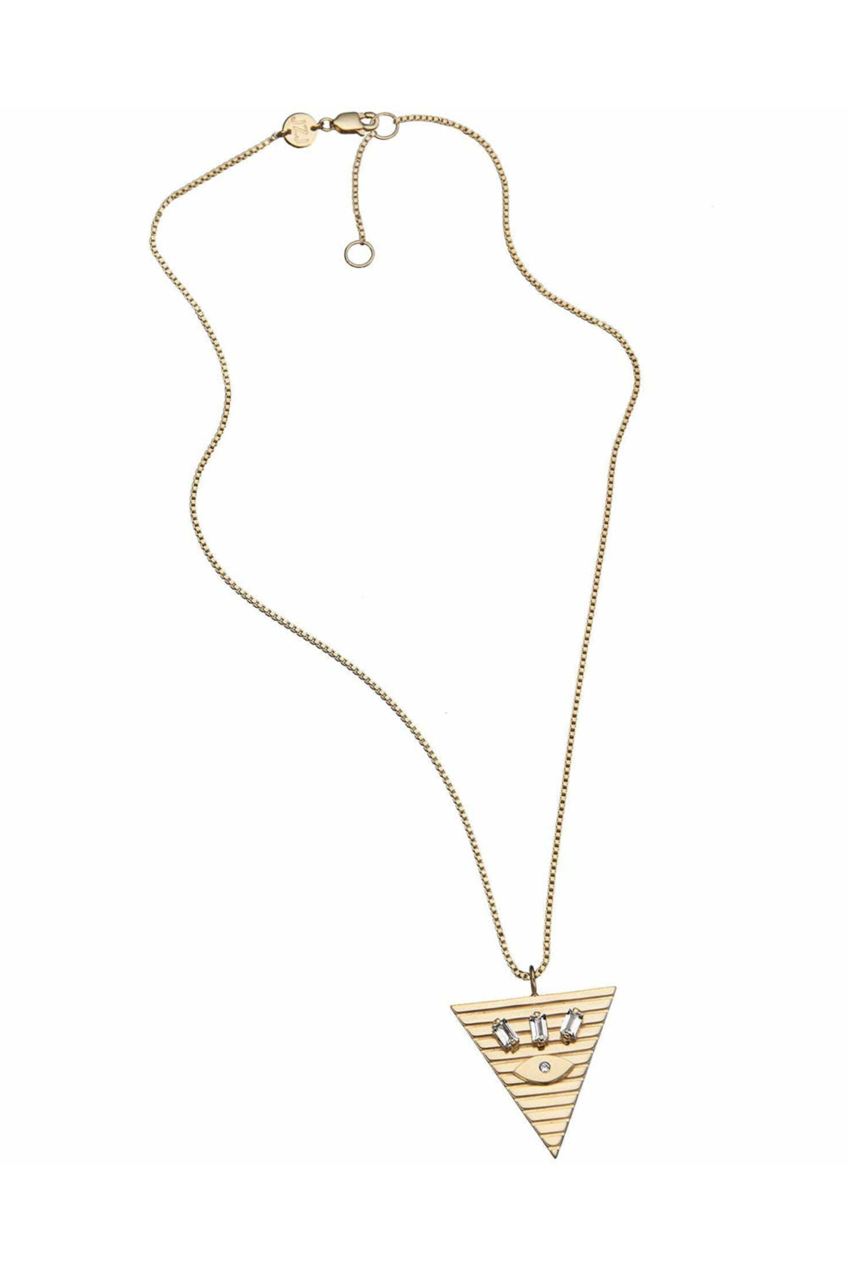 Jennifer Zeuner Jewelry - Gold Vermeil Annika Triangle Necklace