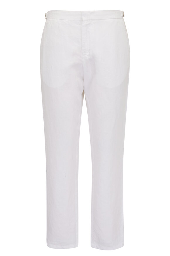 Griffon Linen - Navy Tailored Fit Linen Trousers