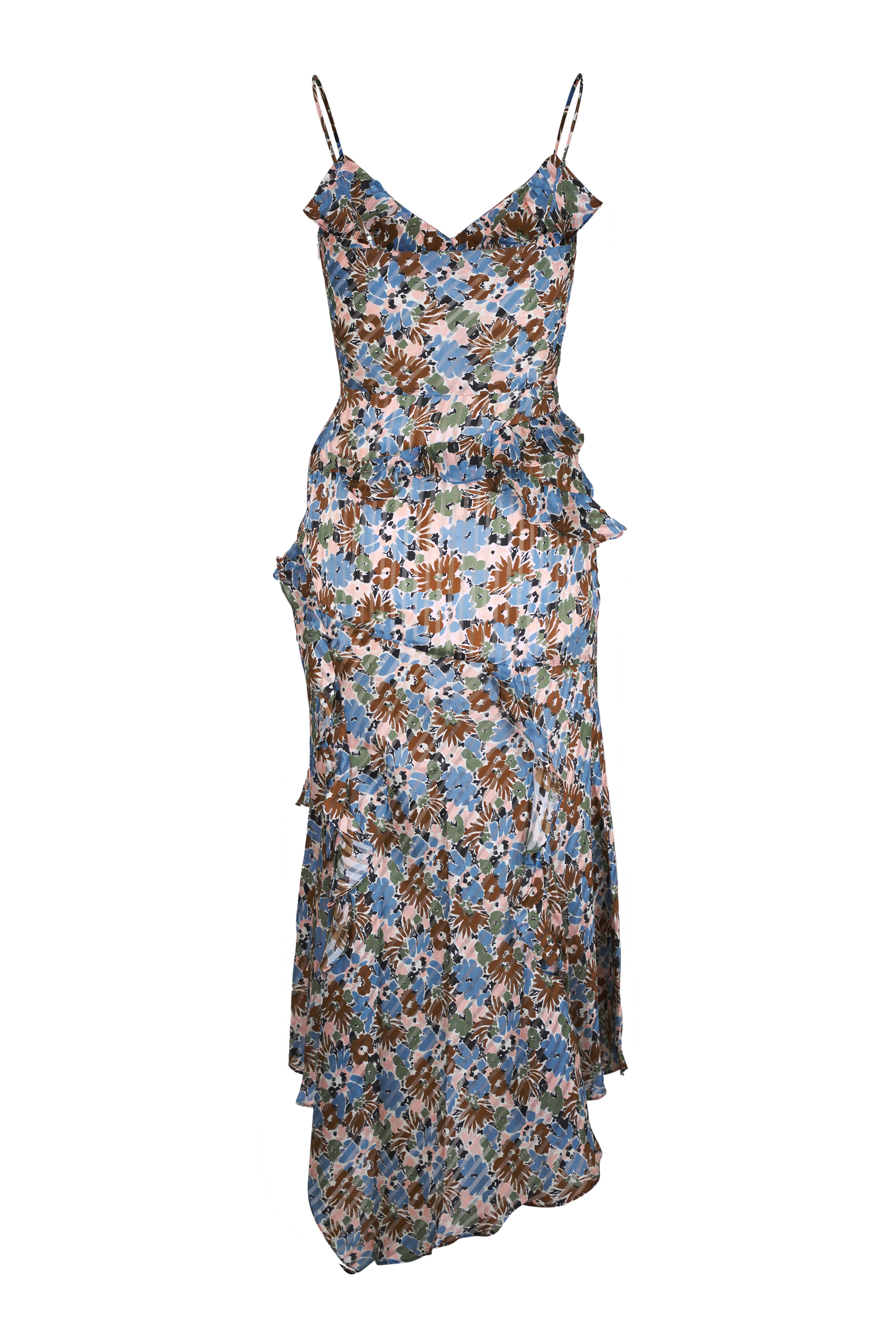 ワンピース VALLO DE NEAR Adeline Dress Brick Shop the Tiki Boxy Sleeve Print A-line Midi Dress Beige