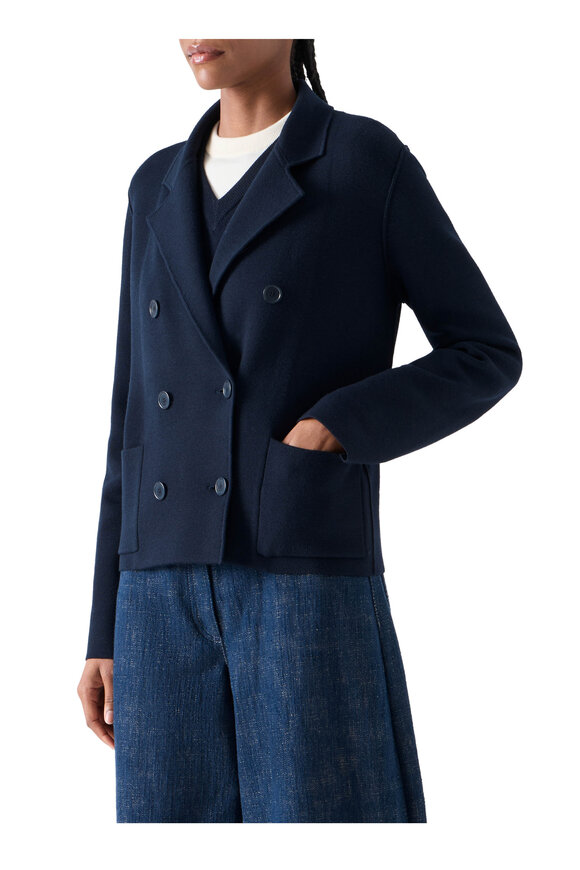 Akris Punto Milano Navy Blue Double Breasted Jacket - view 4