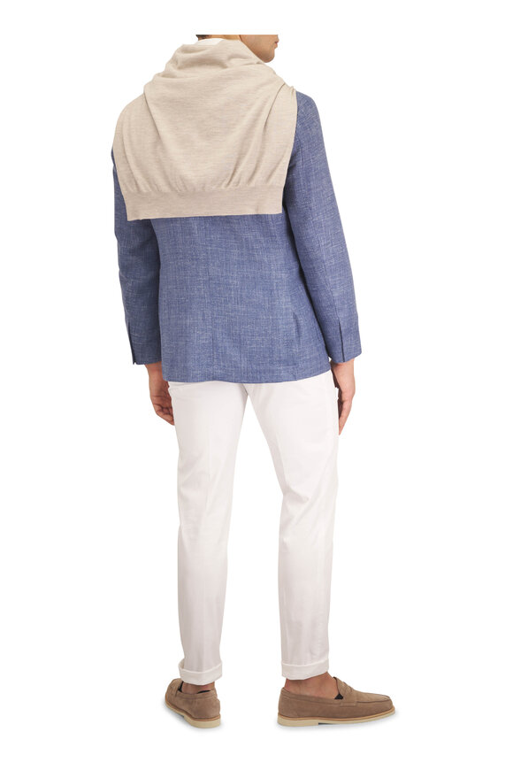 Brunello Cucinelli Denim Blue Wool, Silk, Linen & Cashmere Sportcoat - view 5