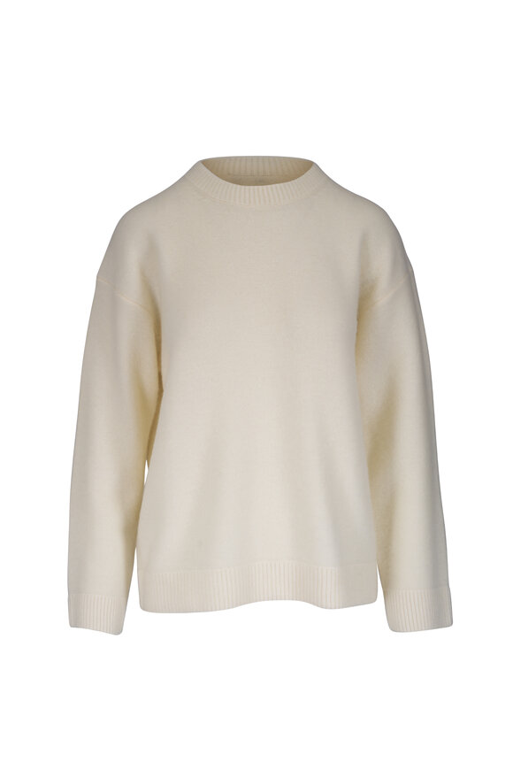 Vince Off White Plush Cashmere Crewneck Sweater