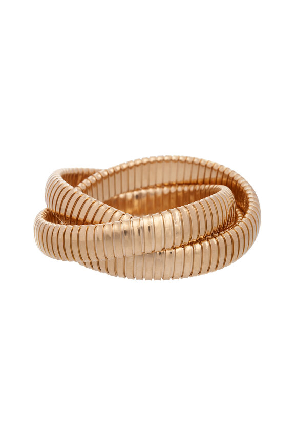 Sidney Garber 18k Yellow Gold 3 Band Rolling Bracelet - view 1