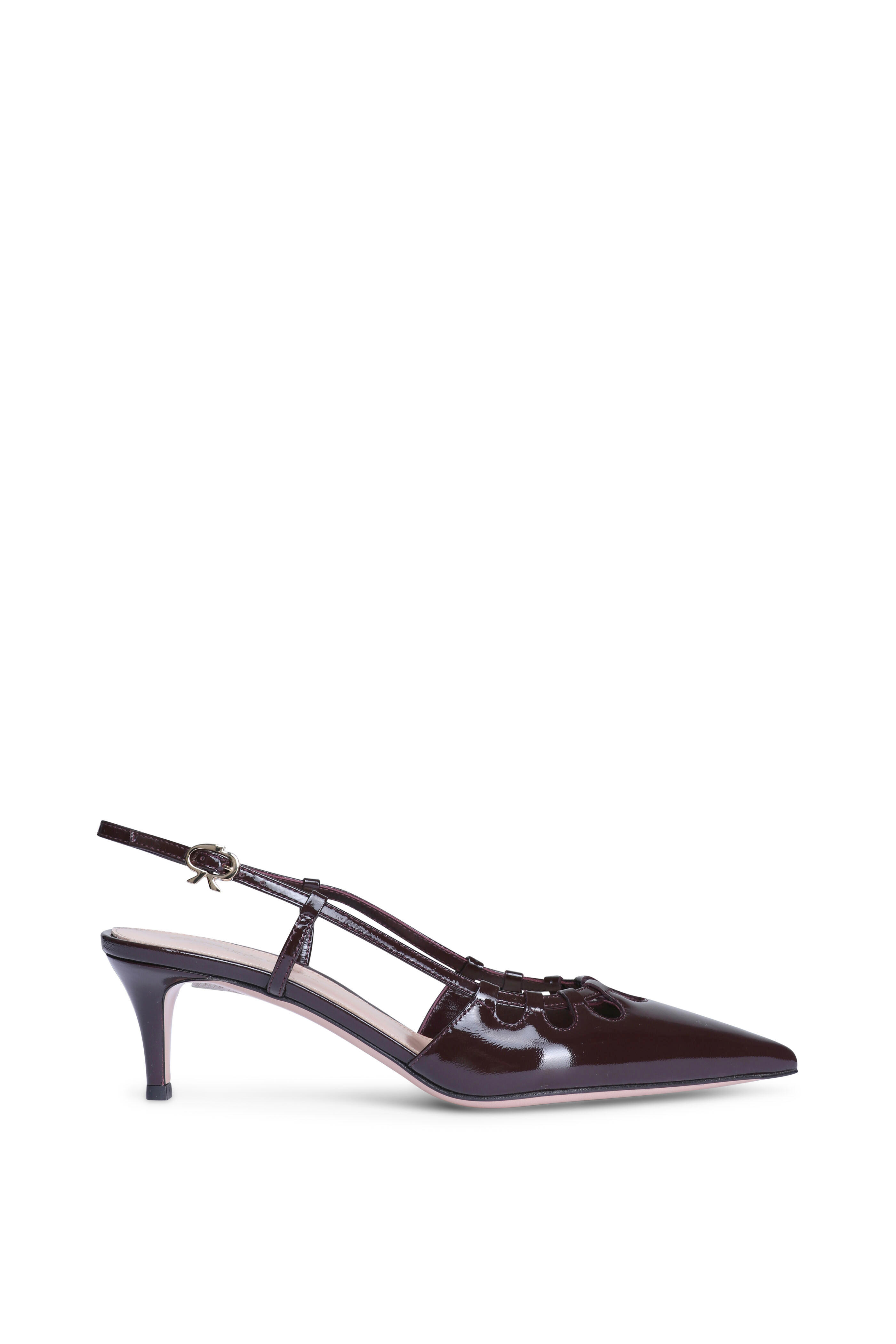 Gianvito Rossi - Nuit Patent Leather Bourgogne Slingback