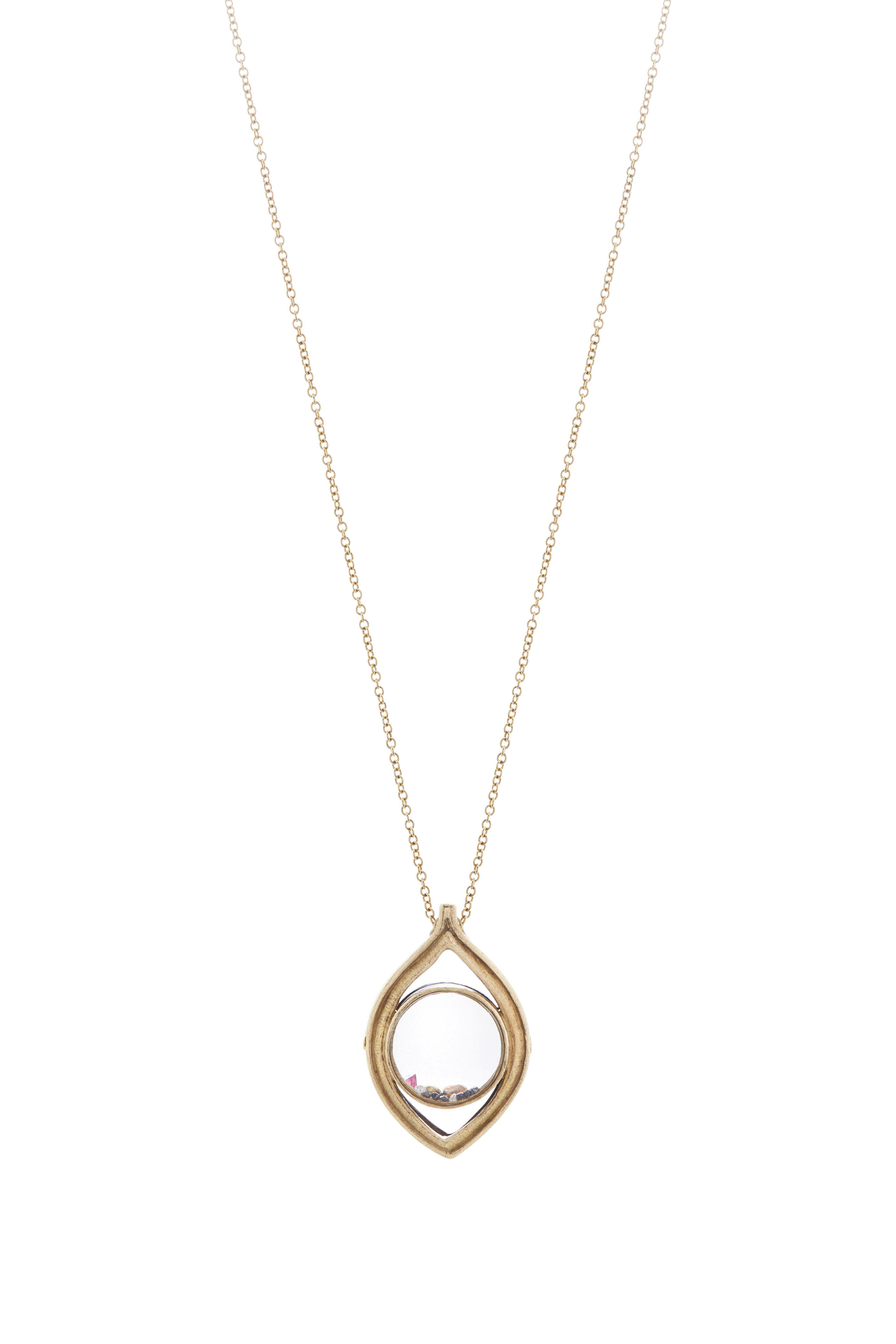 Gold monocle necklace