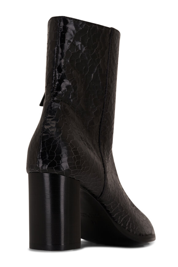 Dorothee Schumacher - Crackle Edginess Black Leather Bootie, 70mm