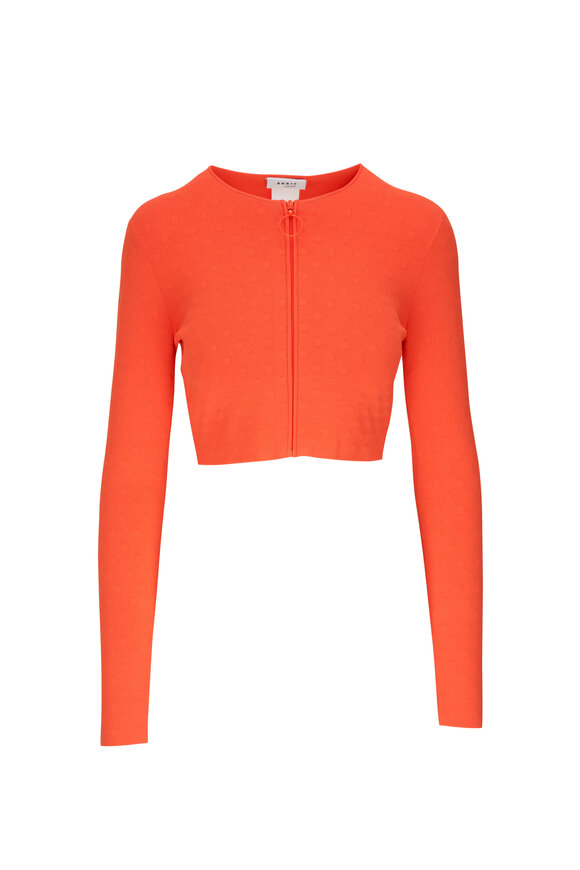 Akris Punto - Coral Intarsia Cropped Cardigan 