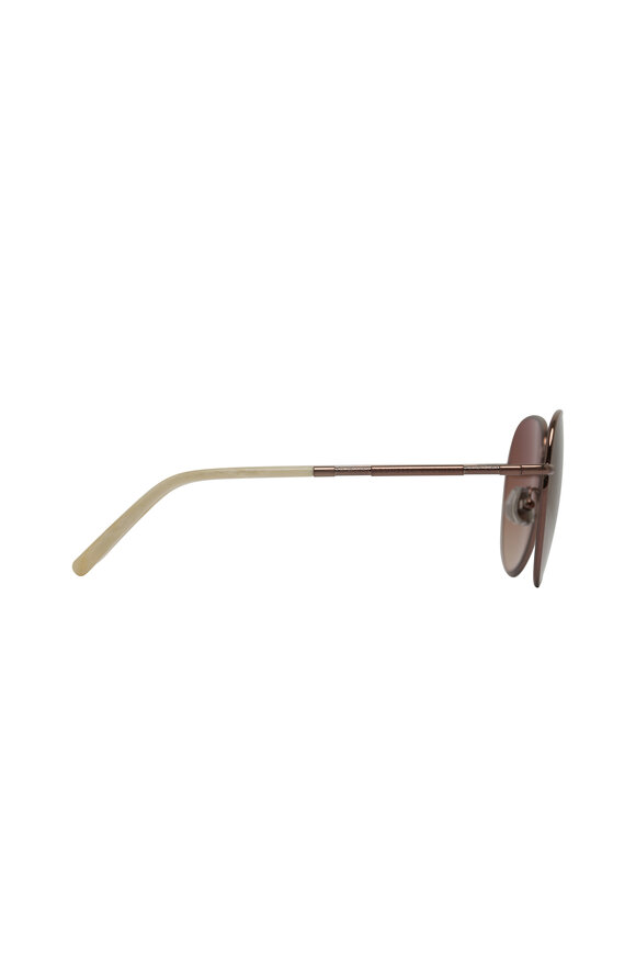 Oliver Peoples Siena Bronze Round Sunglasses - view 3