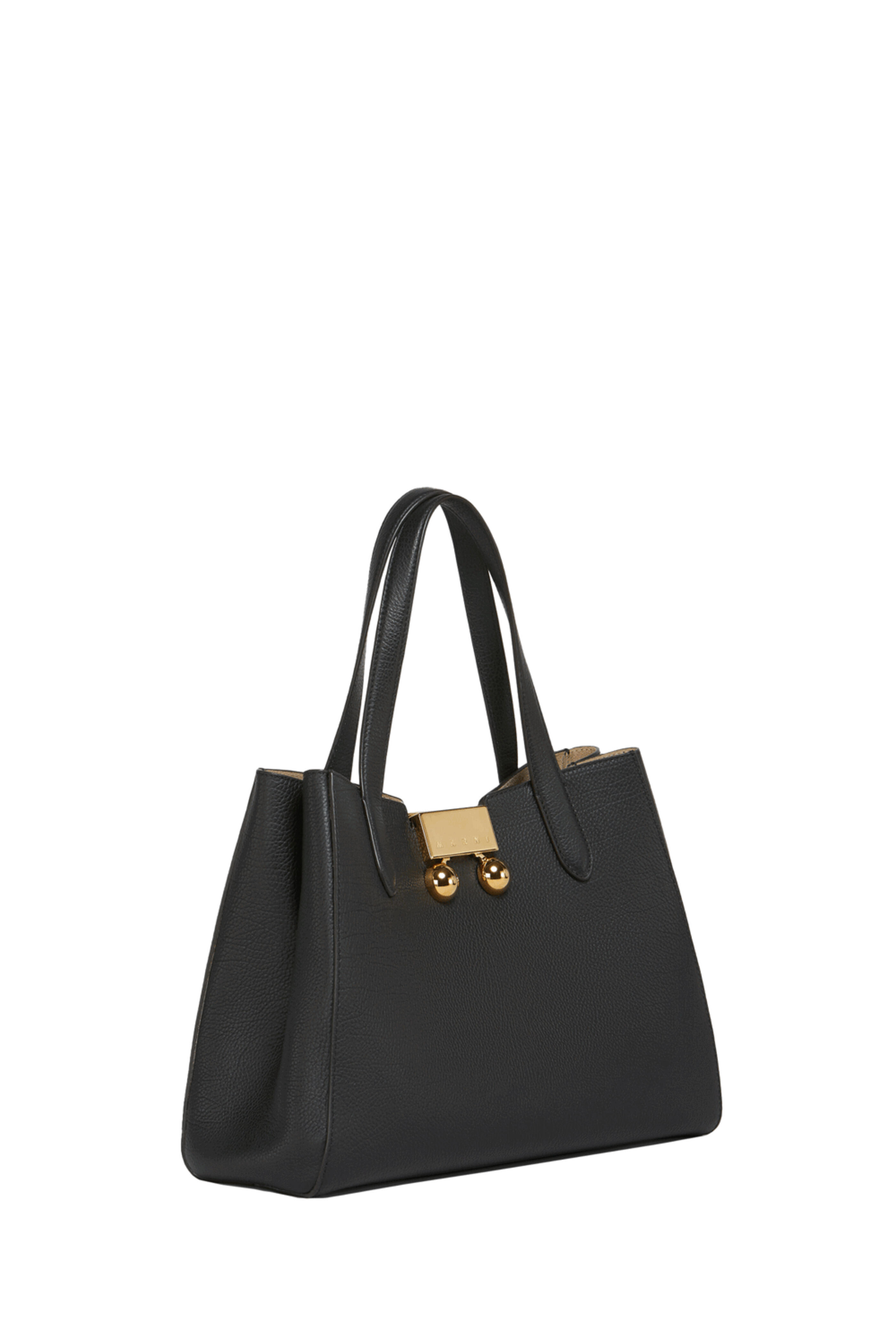 Marni - Small Trunkaroo Leather Tote in Black | Mitchell Stores