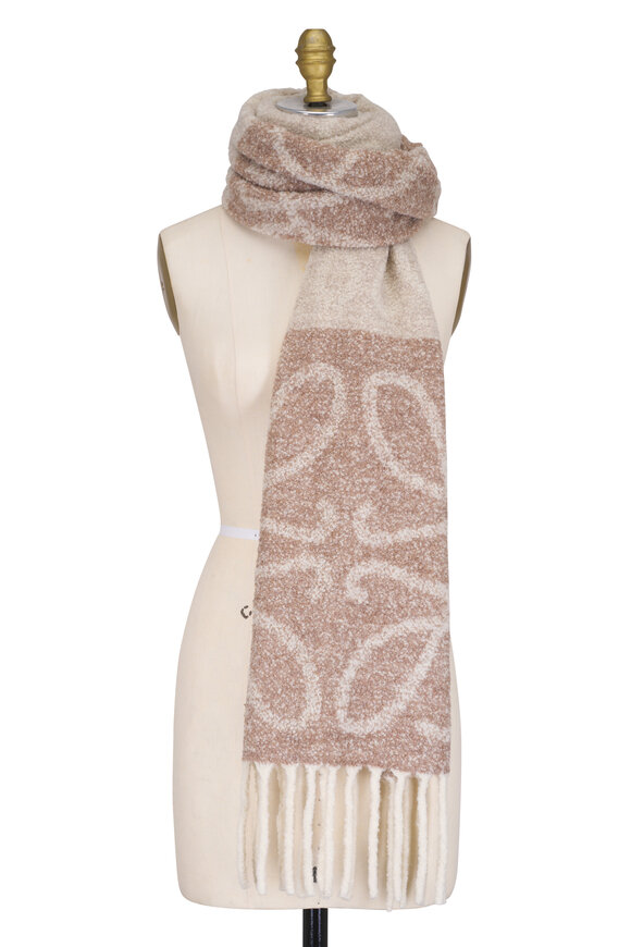 Loewe Anagram Beige & White Scarf