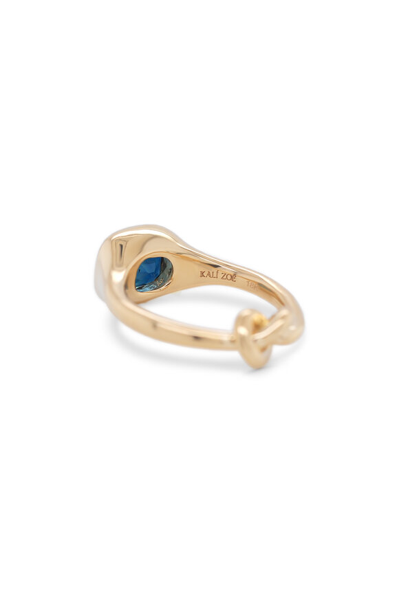 Kali Zoe Teal Sapphire Overhand Knot Ring - view 2