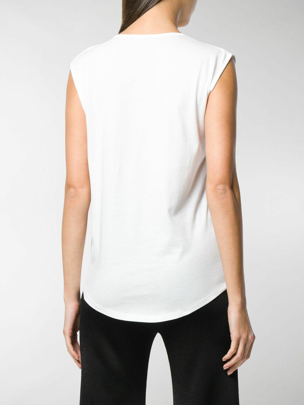 Balmain - White Foil Logo Shoulder Button T-Shirt