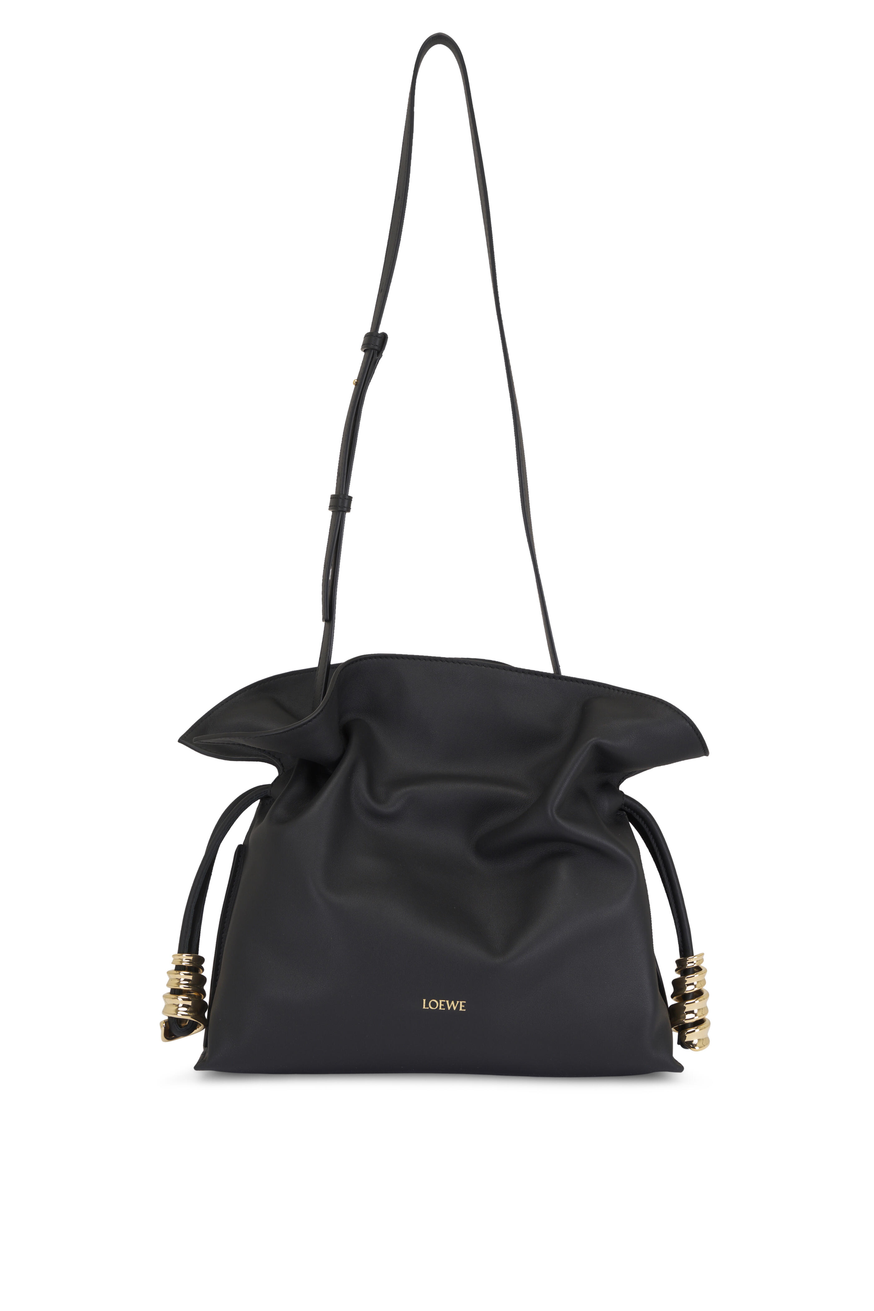 Loewe - Medium Coil Flamenco Black Leather Clutch