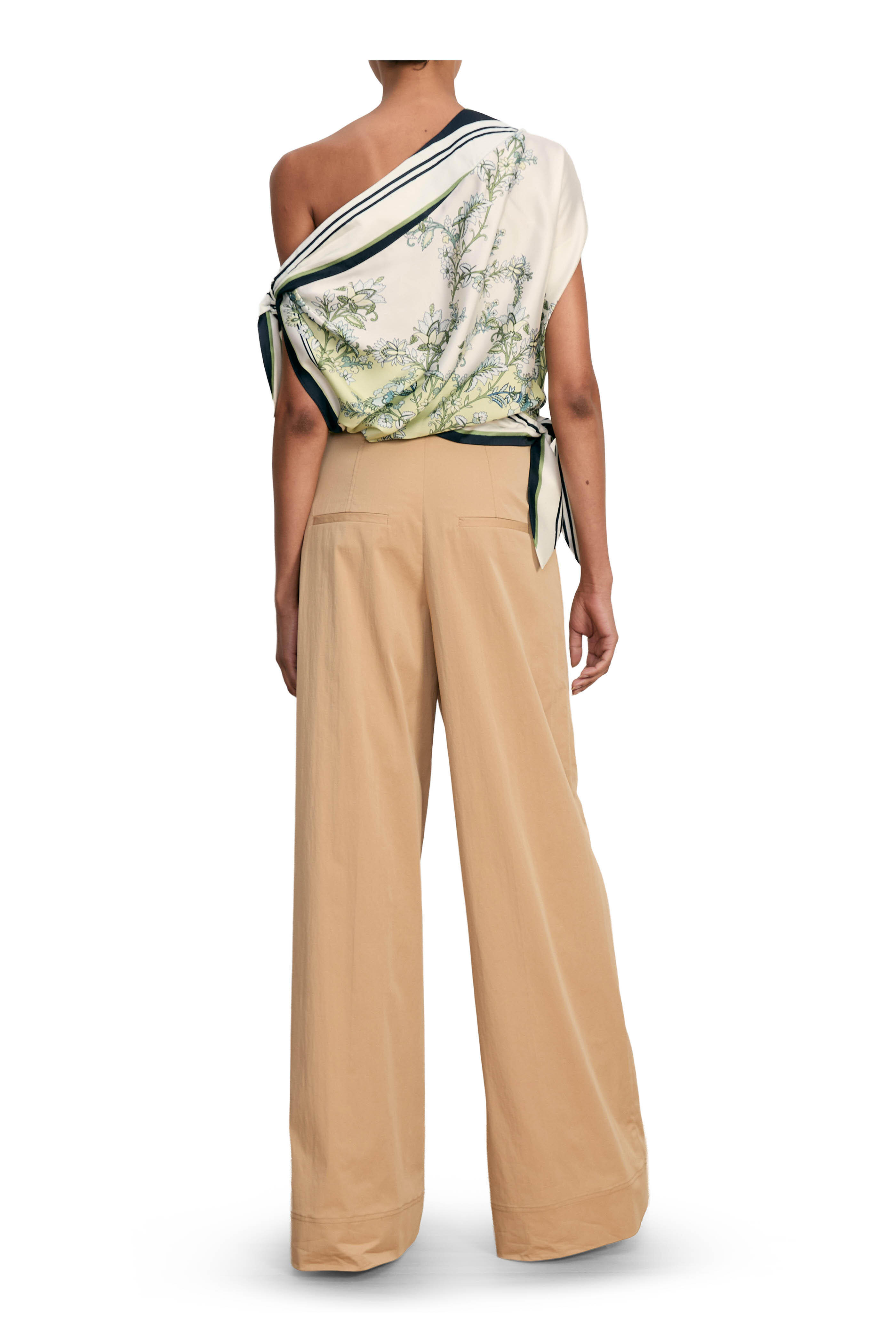 Veronica Beard - Tari Printed One-Shoulder Scarf Top