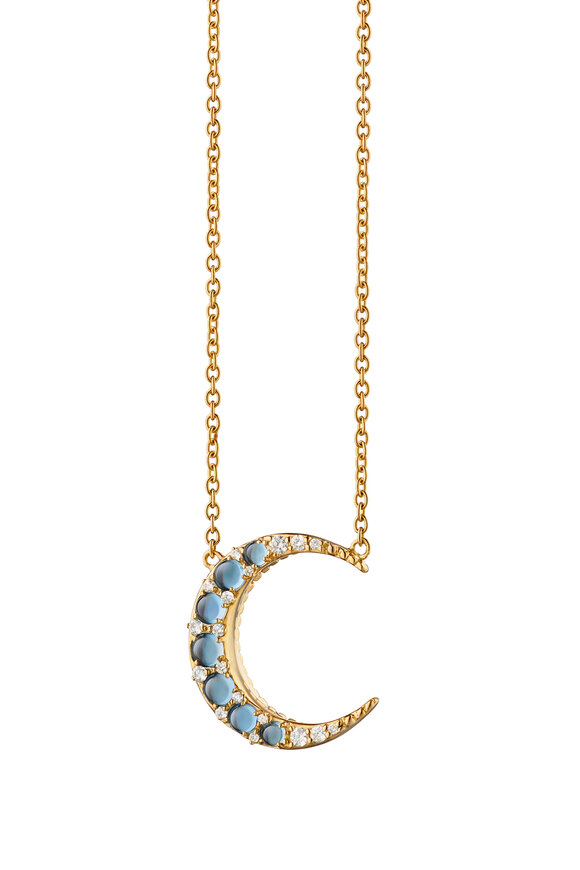 Monica Rich Kosann Petite Turquoise and Mother of Pearl Locket Pendant in  18k Yellow Gold