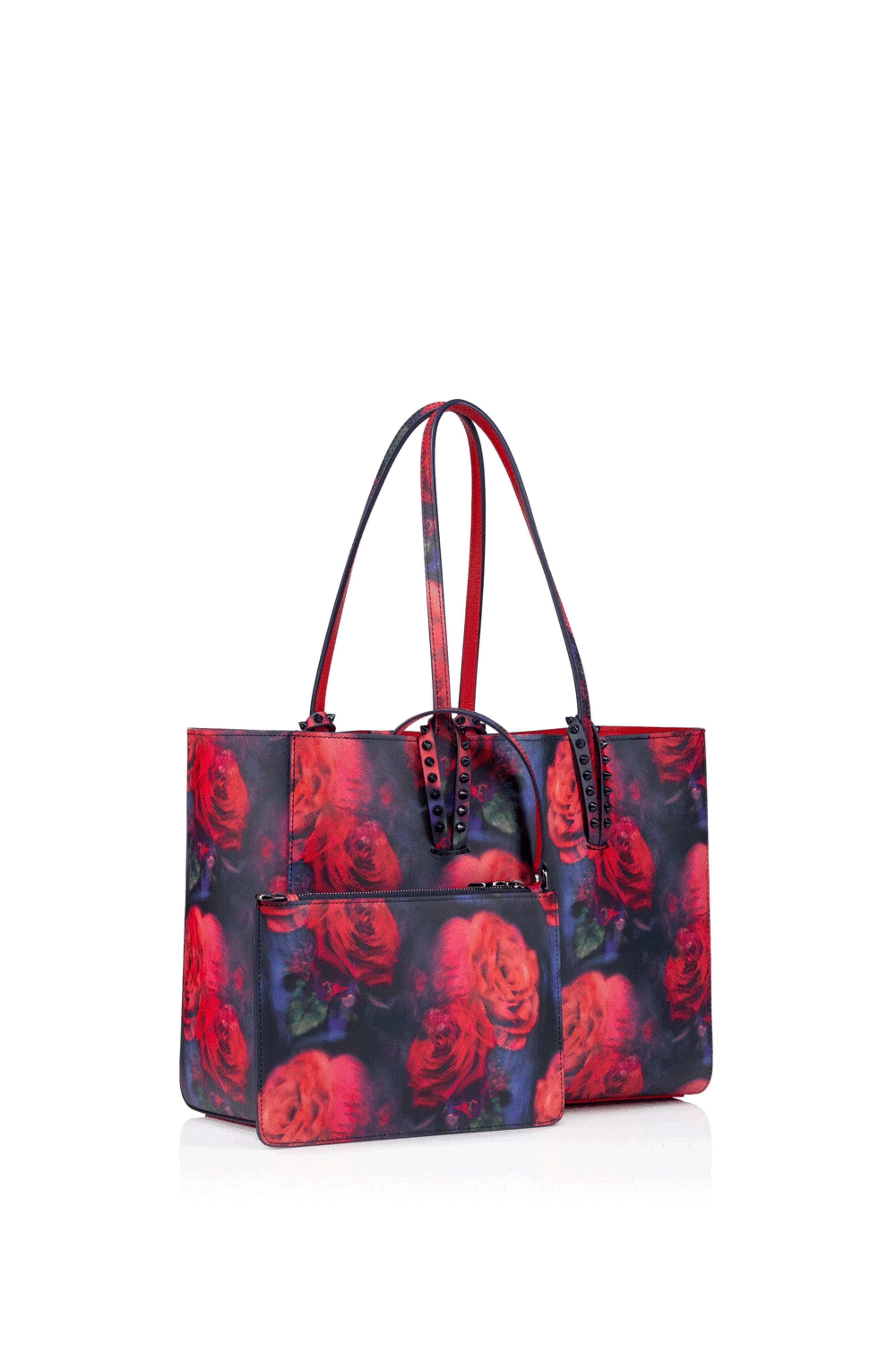 Christian Louboutin - Small Multicolor Rose Printed Leather Tote