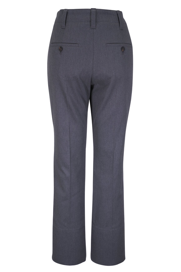 Brunello Cucinelli - Gray Cotton Cover Stretch Kick Flare Pant