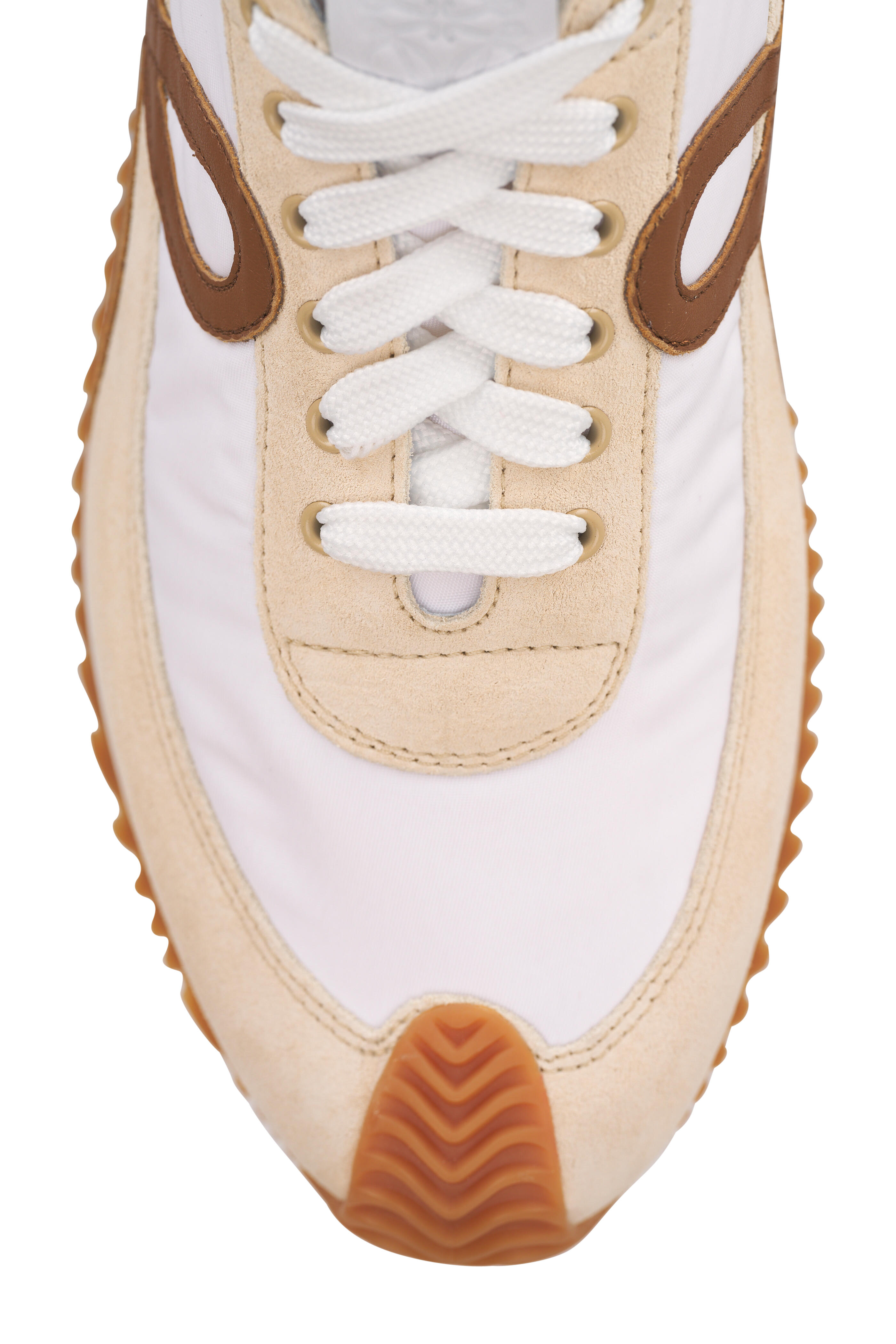 Loewe - Flow Runner White & Chocolate Suede Sneaker