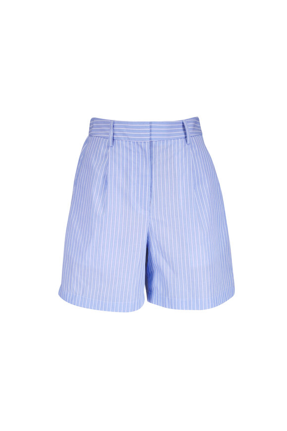 TWP Henry St White & Haven Blue Wide Stripe Shorts