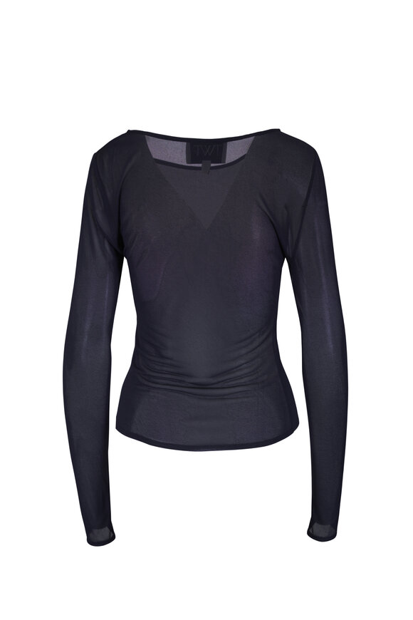TWP Night Sky Navy Long Sleeve Sheer Top - view 2