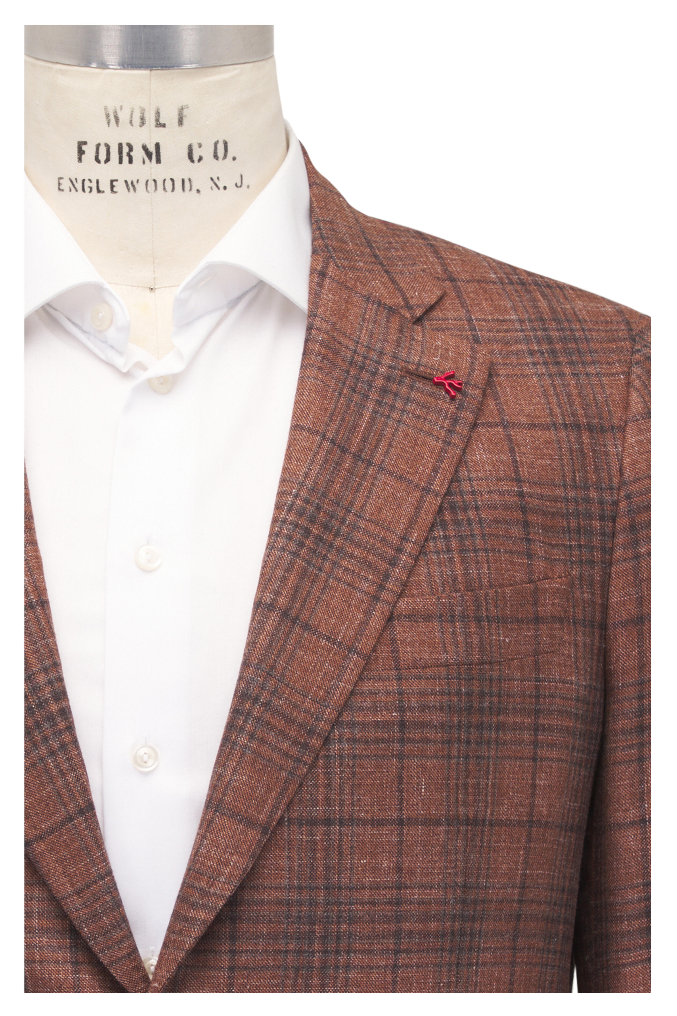 Isaia - Burnt Orange Plaid Sportcoat