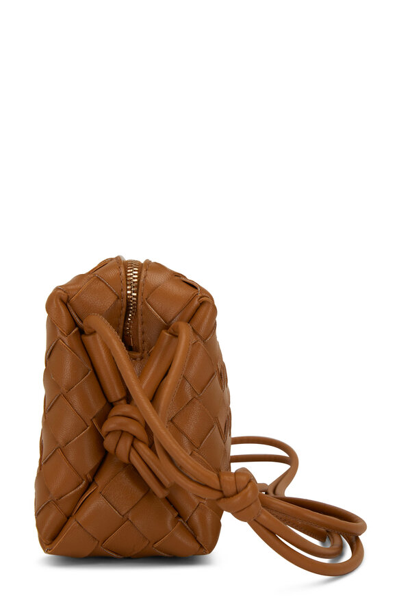 Bottega Veneta - Mini Loop Camel Woven Leather Crossbody