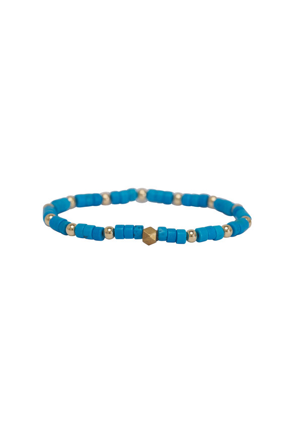 【関税＆送料込み】Valentino Garavani \"Coeur \" Bracele Valentino Garavani - Rockstud Leather Bracelet in Popeline Blue