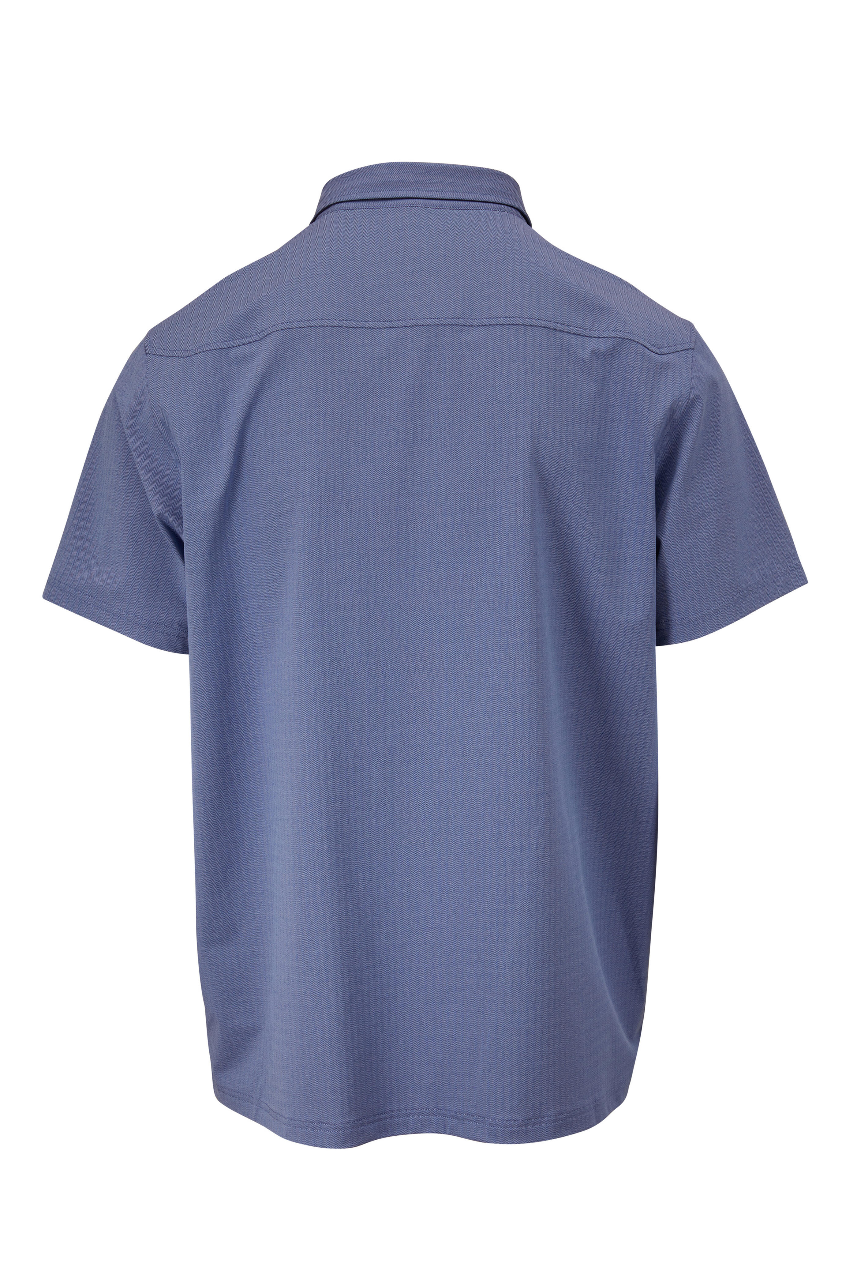 Rhone Apparel - Commuter Blue Herringbone Short Sleeve Polo