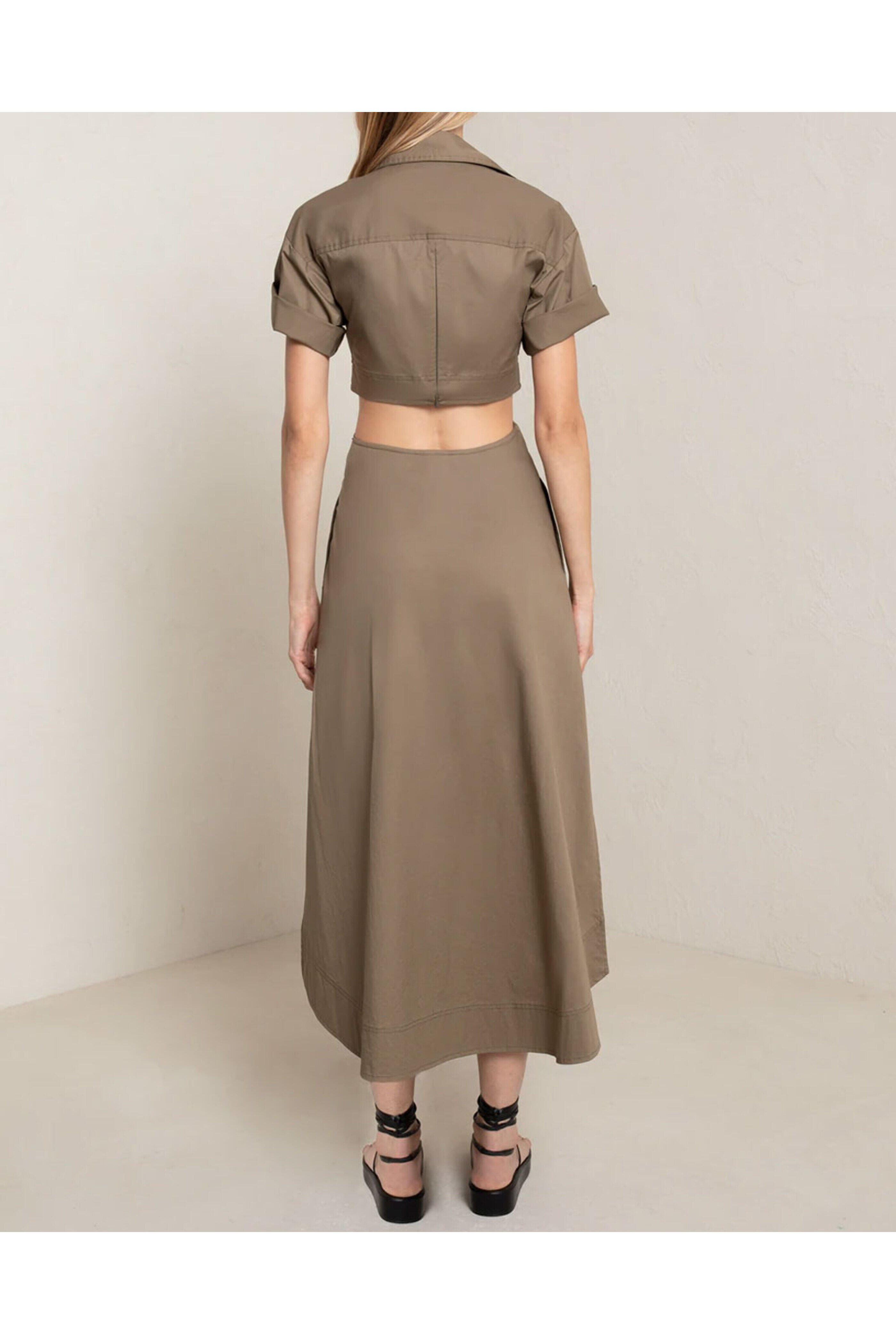 A.L.C. - Dried Basil Knot Front Georgia Midi Dress