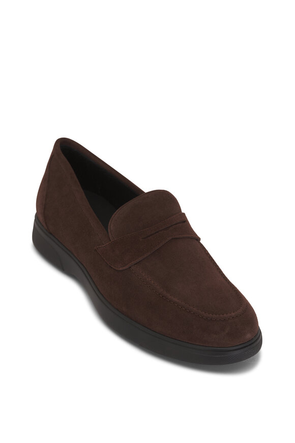 Kiton Dark Brown Suede Penny Loafer