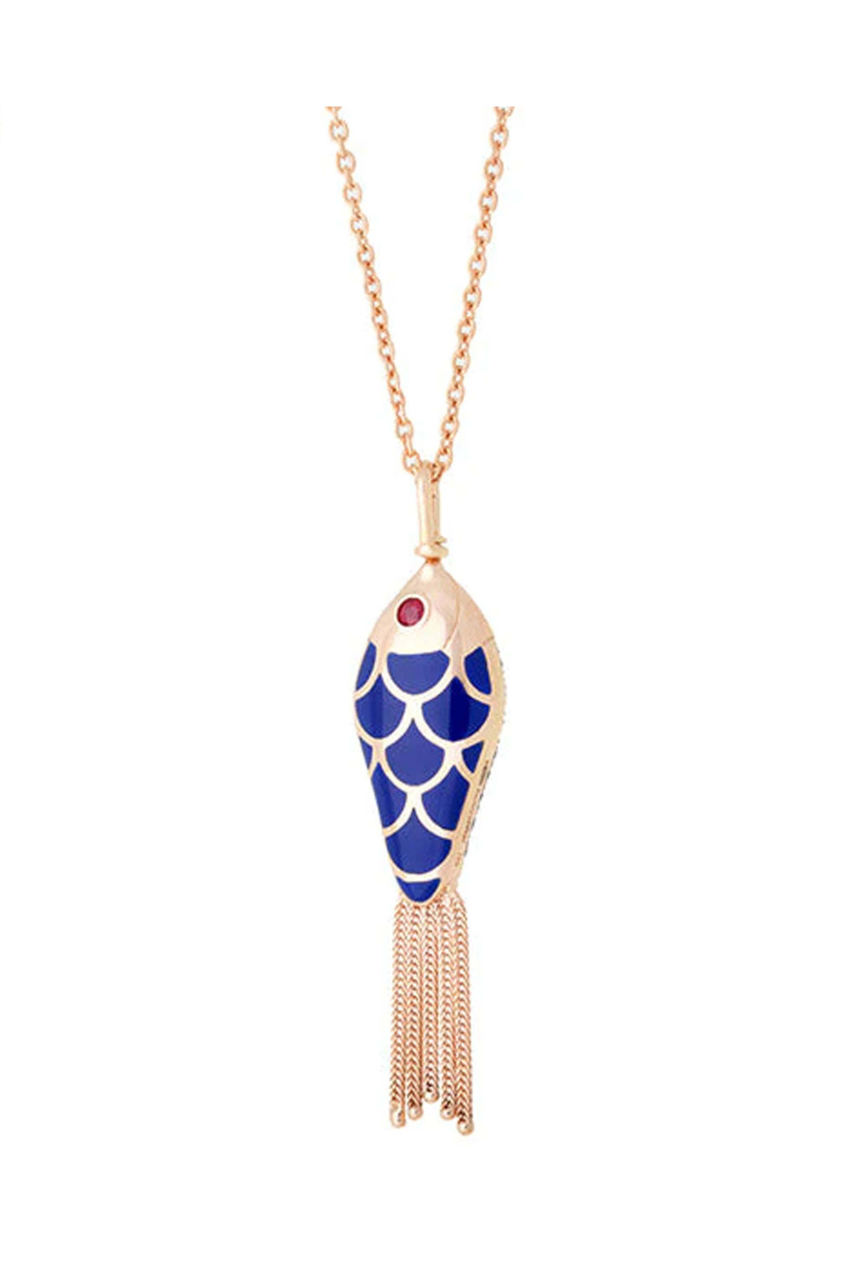 Selim Mouzannar - Navy Blue Fish For Love Pendant