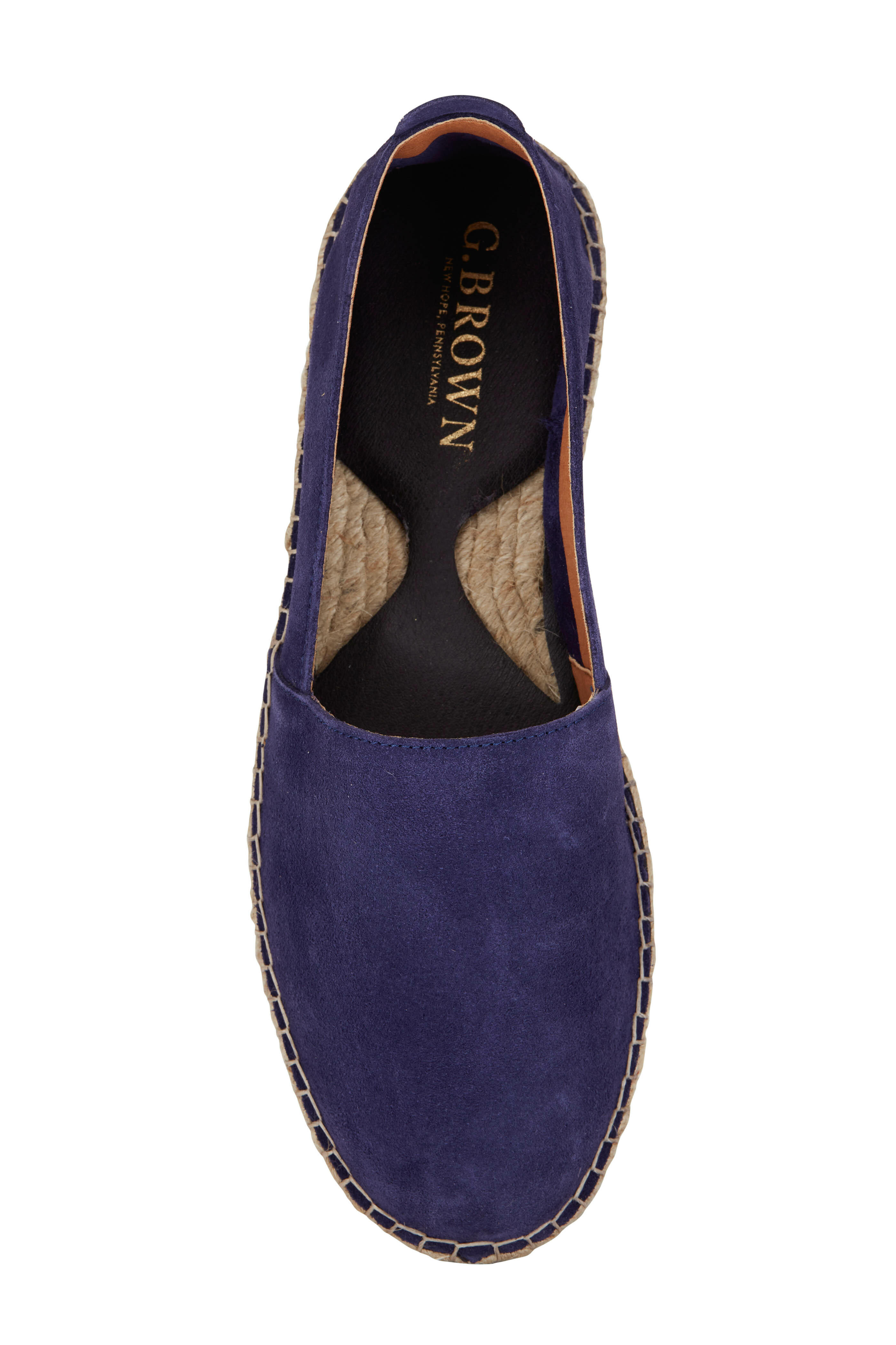 G Brown - Tobago Blue Suede Espadrille Loafer | Mitchell Stores display picture 3
