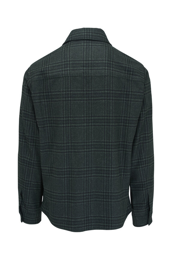 Maurizio Baldassari - Classic Green Wool, Flax & Silk Overshirt  