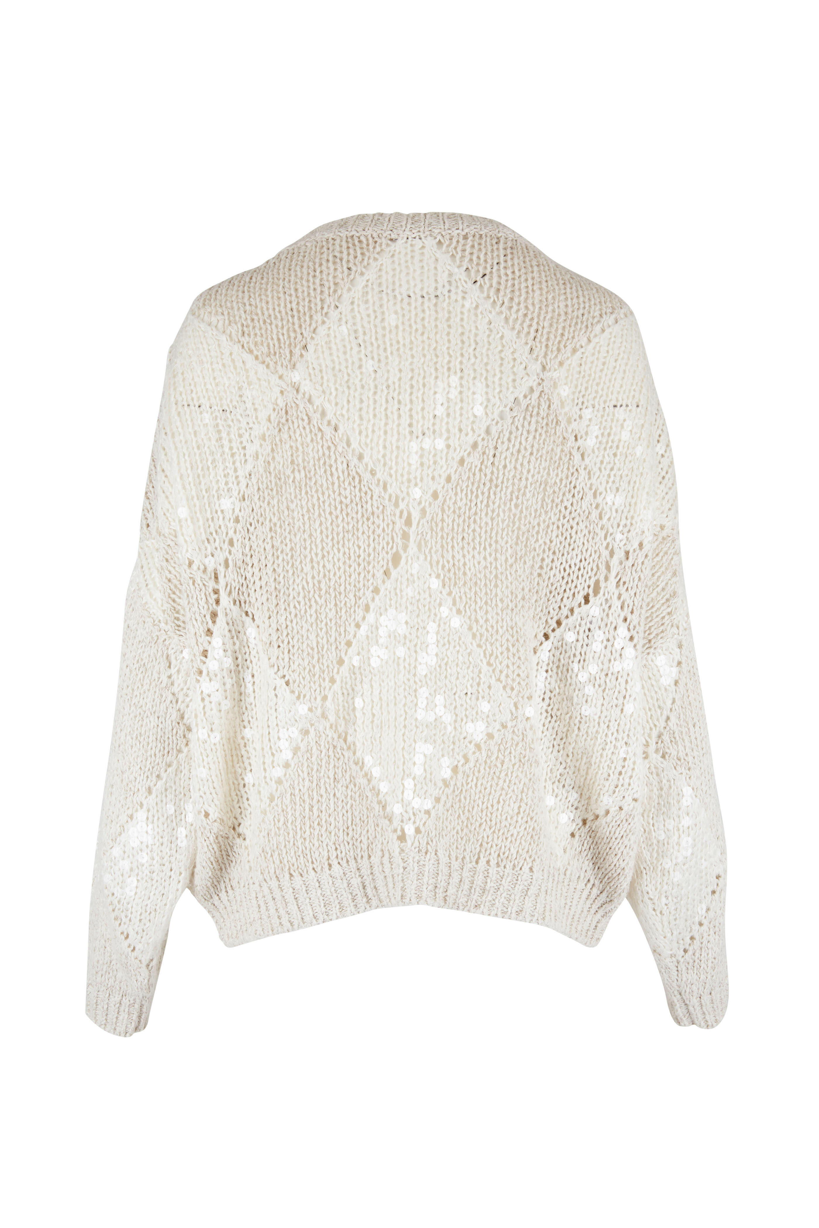 Brunello Cucinelli - Oat Opera Knit Paillette Sweater