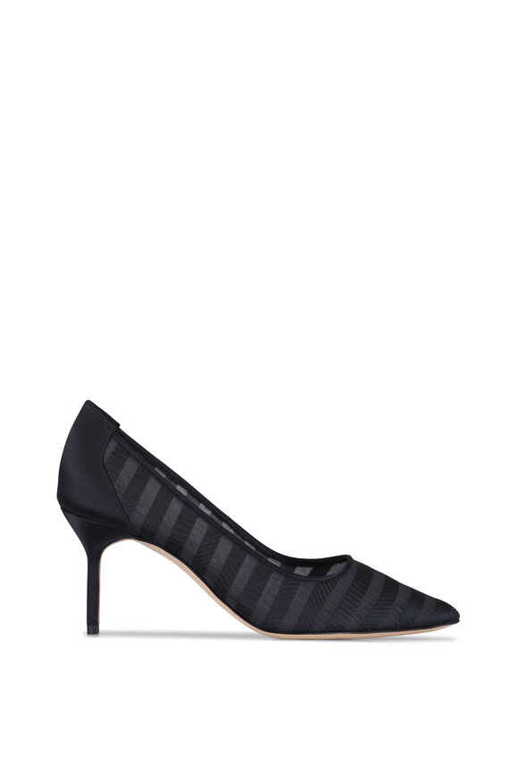 Manolo Blahnik BBLA Black Jacquard Pump, 70mm - view 3